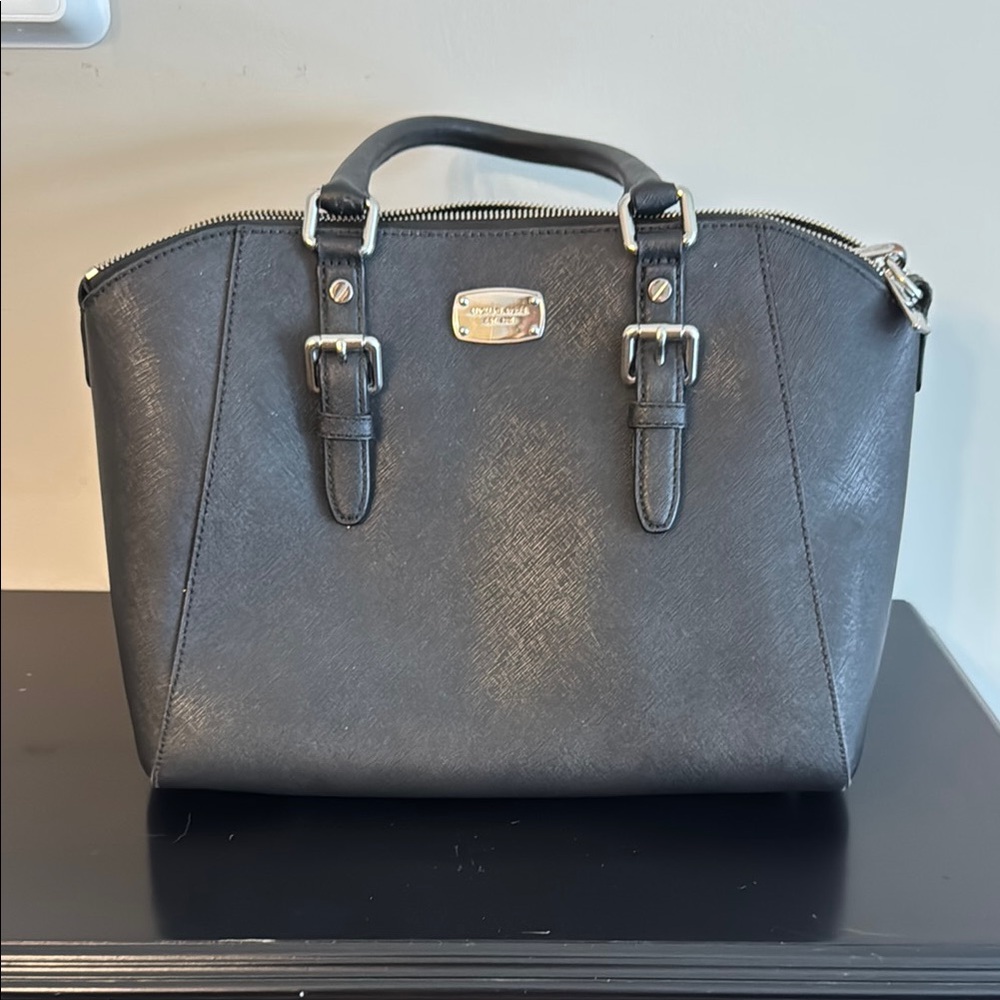 Michael Kors “Ciara” Black Leather Satchel